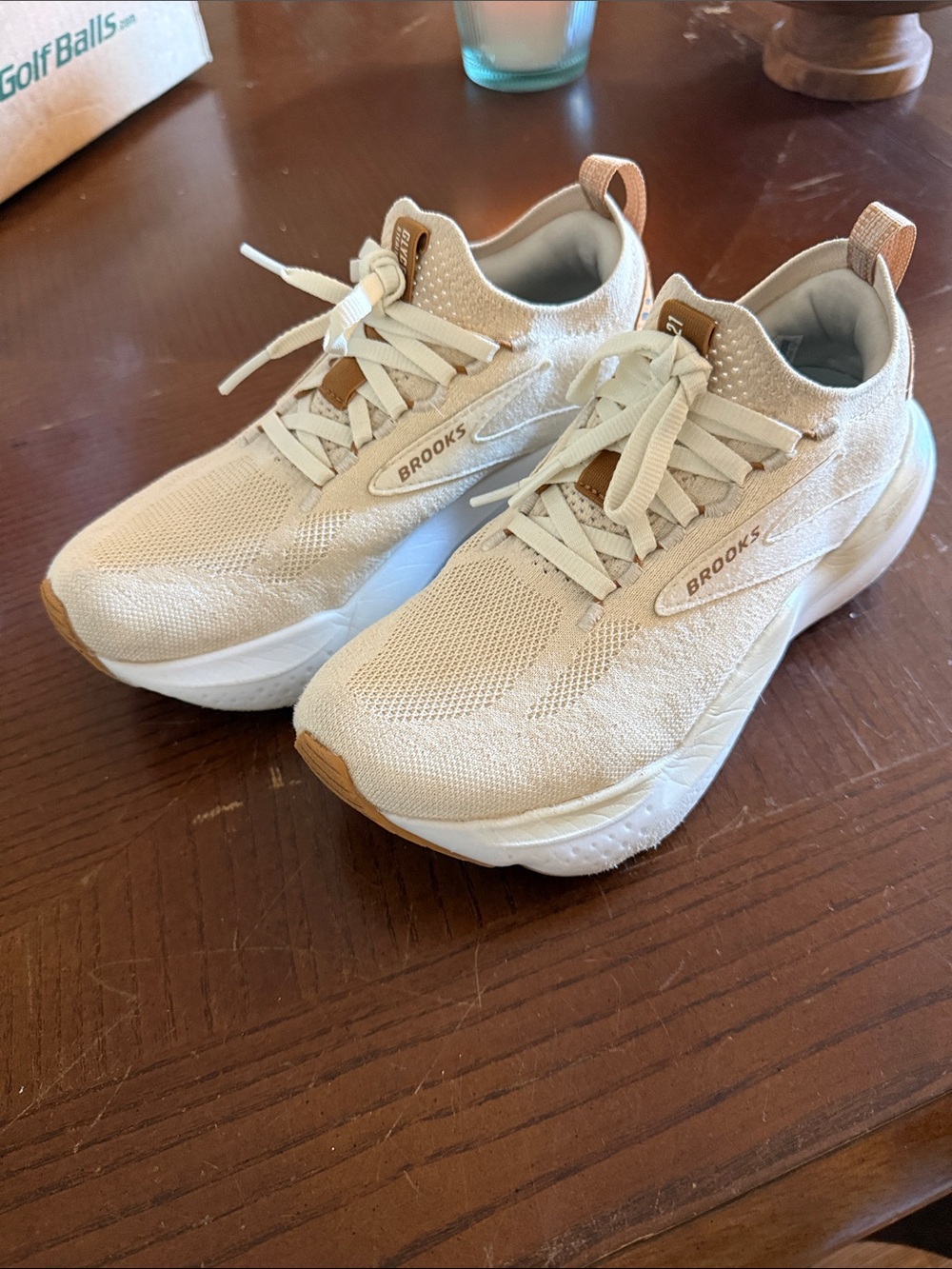 Brooks  Neutral Cream and Tan Lightweight Sneakers